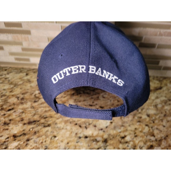 Mens Baseball Hat Thin Blue Line Police Cap Outer Banks NC Adjustable Fit Blue - Picture 6 of 13